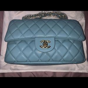 Blue Quilted Fashion Bag